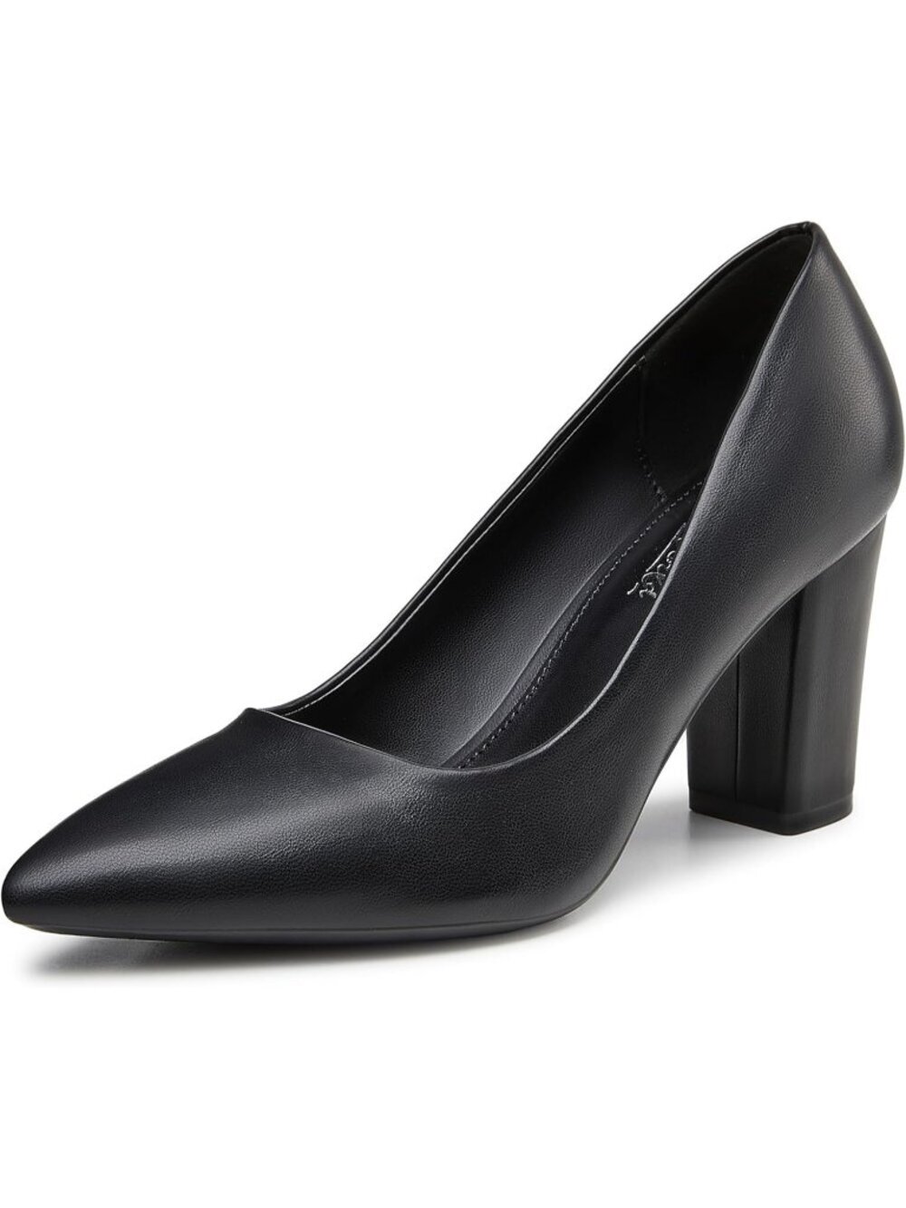 Women's Heel Black Rubber Sole High Chunky Block Closed Pointed Toe Party Pumps